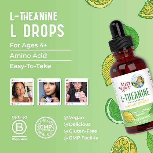 MaryRuth's L Theanine 200mg Liquid Drops | Mood Support for Adults & Kids | Focus Supplement | Natural Sleep Support | Vegan | Non-GMO | Gluten Free | 30 Servings - Image 10