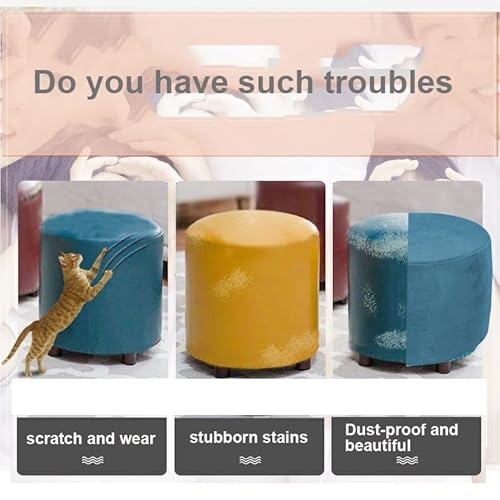 XGANGM Copri Pouf Rotondo Elasticizzato 31x38cm