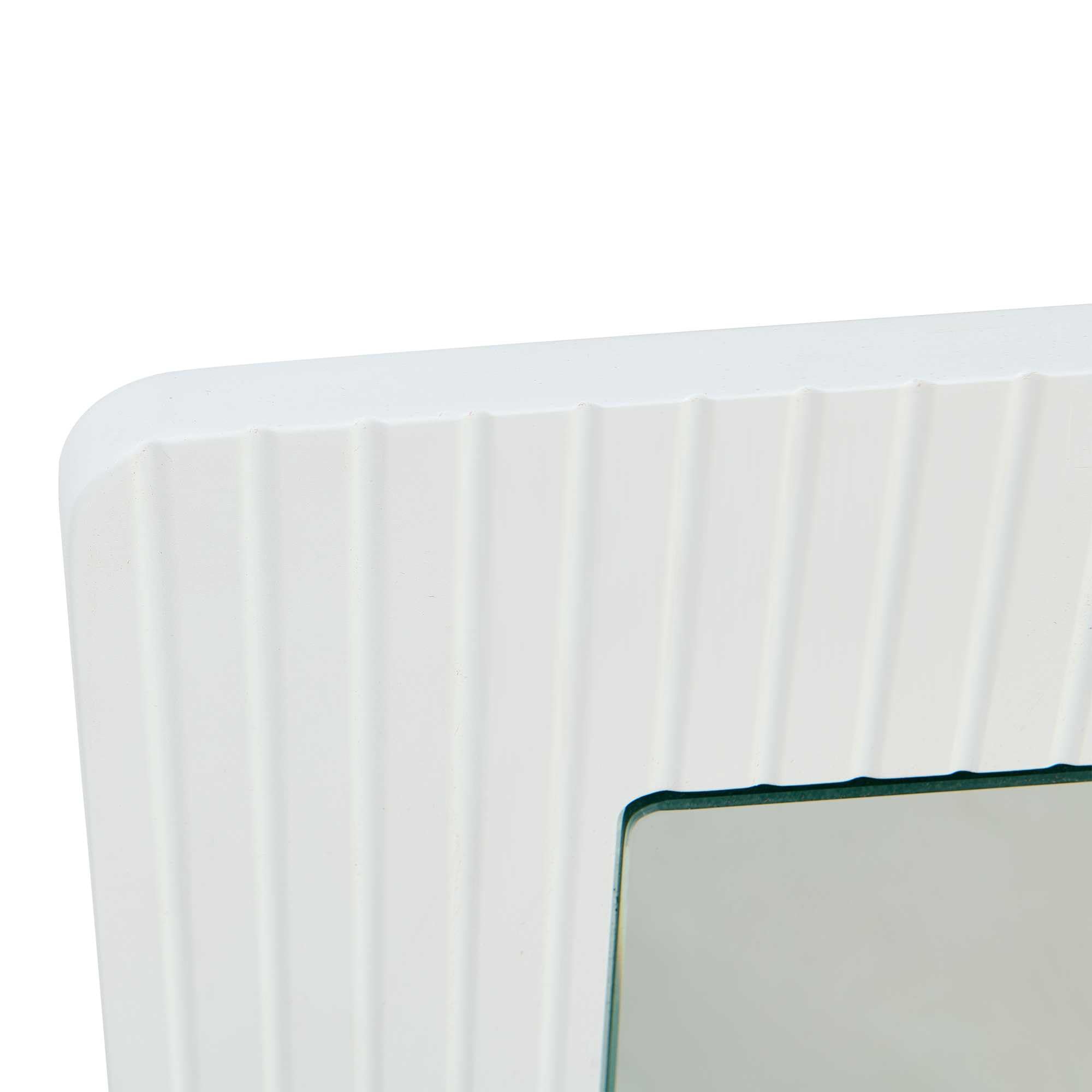 Espejo de pared cuadrado de 80 x 80 cm, color blanco, moderno con marco de aspecto de madera, espejo grande de pasillo, espejo de dormitorio y salón, diseño atemporal