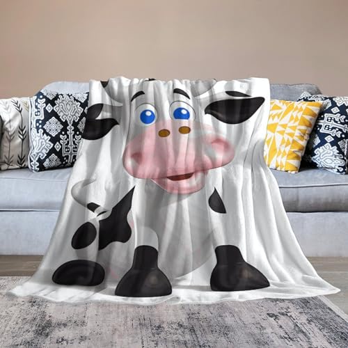 Couverture flanelle vache 127x177 cm plaid canapé doux quatre saisons
