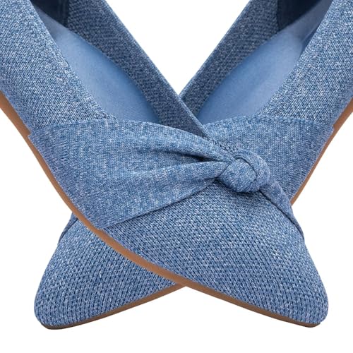 Image of Frank Mully Womens Pointed Toe Flats Knit Dress Shoes Comfort Women Shoes Softable