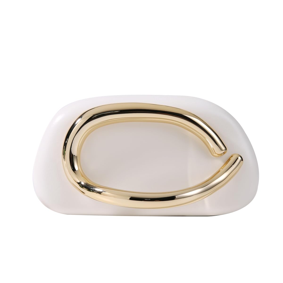 Dreubea Minimalist Gold-Tone Art Deco Clutch Bag – Elegant Metallic Accent Evening Handbag Purse for Women