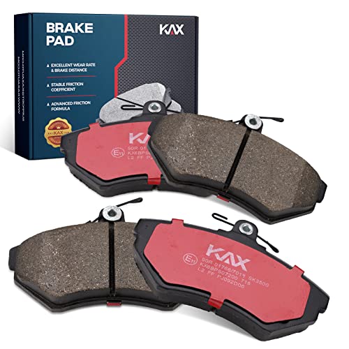 KAX Plaquettes De Frein Avant Compatibles avec GOLF III LUPO I and POLO,CertifiéEs Ece-R90 avec Design Chanfreiné et RainuréPlaquettes De Frein,Jeu De 4 Cover