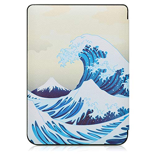 kwmobile hoes compatibel met Kobo Nia - Hoesje voor ereader in blauw/wit/beige - Image 4