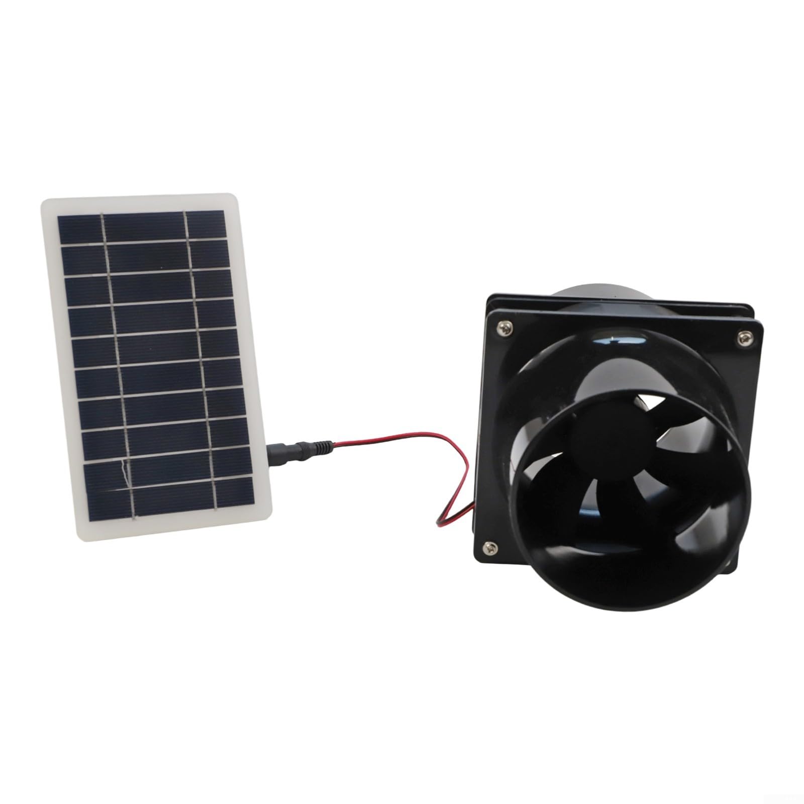 Solarbetriebenes Abluftventilator-Set mit rundem K, 10 W, 12 V, mit ABS-Gehäuse, Belüftungslösung mit integriertem Solarpanel für Wohnmobil, Dachboden, Boot und Gewächshaus (schwarz)