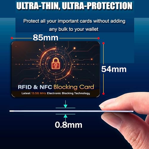 Image of SaiTech IT 10 Pack RFID Blocking Card for Credit Debit Card, OrangeBlack CL | Slim Anti-Theft Contactless NFC RFID Blocker Protector, Easily Fit into Wallet and Purse, for Men & Women