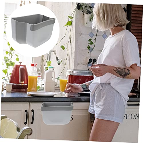 Caneca de basura plegable para colgar color gris claro miniatura 4