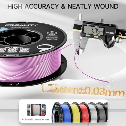 Image of CREALITY PETG Filament 1.75mm 3D Printer Filament, 1kg (2.2lb) Neatly Wound Spool, Dimensional Accuracy ±0.03mm, 2026 Batch, Fit for Ender, Bambu Lab, Anycubic,ELEGOO FDM Printers, Pink