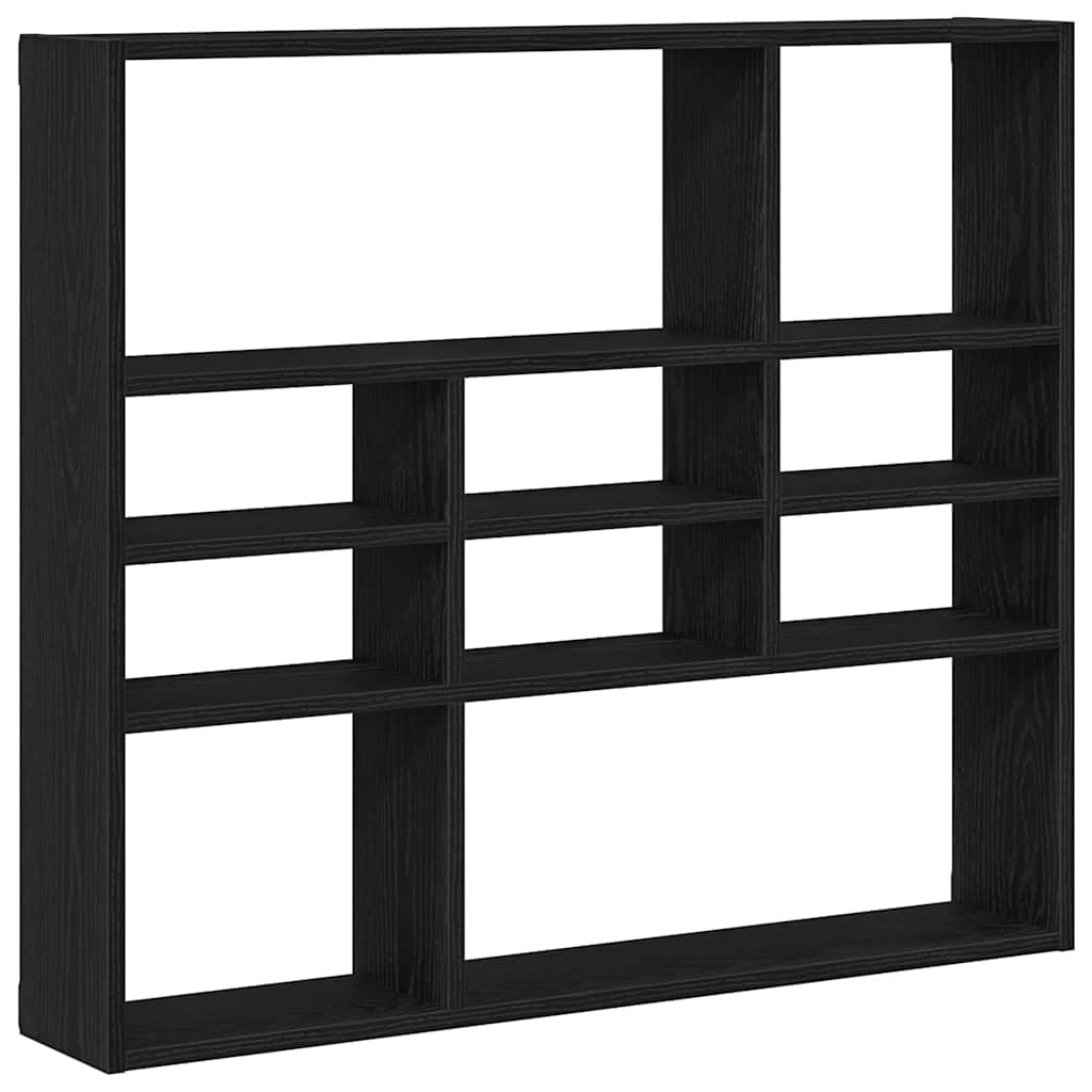 vidaXL Wall Shelf Black Oak 90x16x78 cm Engineered Wood, floating shelf, wall floating shelf, wall display shelf, wall-mounted shelf, wall shelf unit — image 1