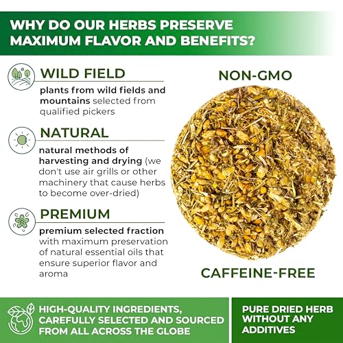 Image of 4 oz. Yarrow Herb Dried Yarrow Leaf & Flower Herbal Tea (Achillea Millefolium Tea) - 113g Herb Tea Milenrama