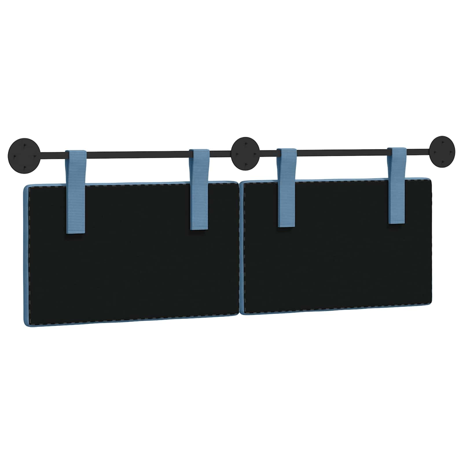 Cabecero colgante de pana rectangular 130 x 55 x 5 cm con acolchado, montaje en pared, juego de 2 unidades para dormitorio, habitación de invitados, cama doble, respaldo y cojín de lectura