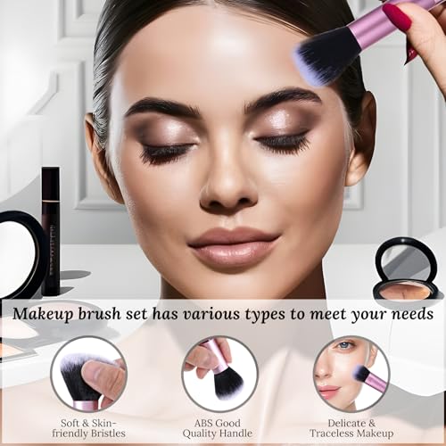 10 stuks make-up kwasten voor op reis, mini make-upborstels met etui draagbare reismaat make-up borstels cosmetische borstels kit voor foundation oogschaduw hoogtepunt contour blush en - Afbeelding 4