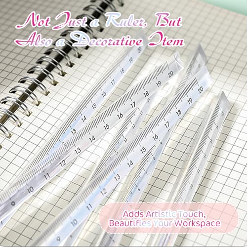 4er-Pack dreieckige transparente Kunststofflineale – 200 mm kleines metrisches Lineal für Kunstprojekte im Klassenzimmer, zu Hause oder im Büro (Farbe 3er Pack)