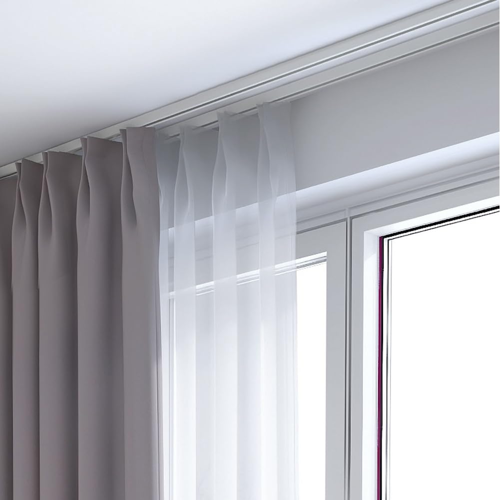 Rail Rideaux Plafond, Tringle à Rideaux en V Forme, Séparateur de Pièce en Aluminium pour Salon/Chambre à Coucher (Color : White, Size : 5m/16.4ft)