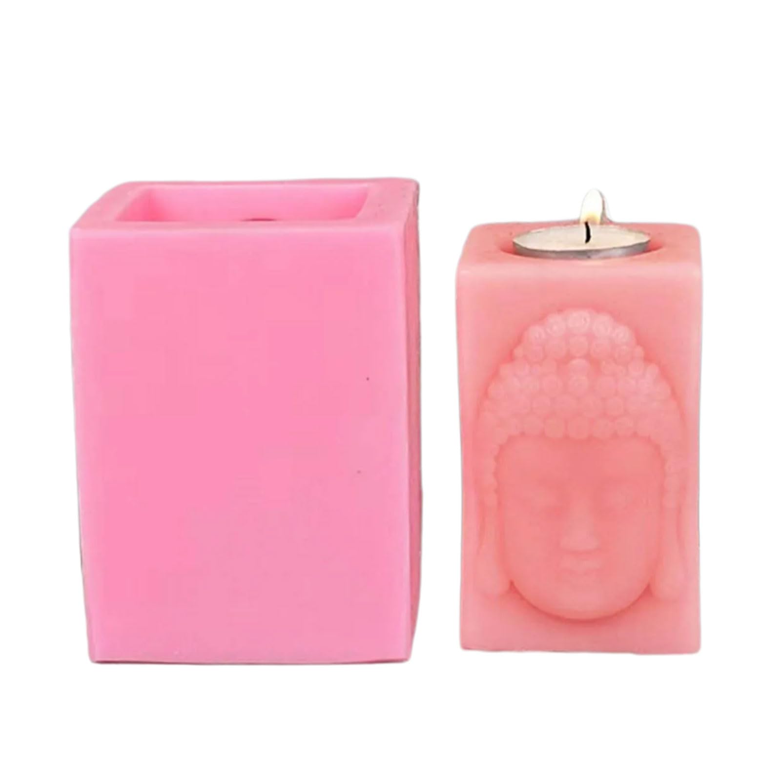 Kalttoy Cubic Holder Molds Single Hole Tealight Holder Molds for Gypsum Decorations Making