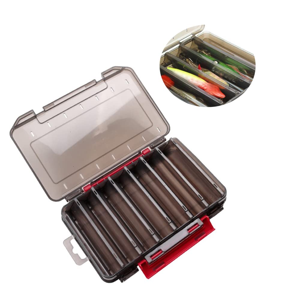 Caja de Aparejos de Plástico de Doble Doble Cara Caja Herramientas Pesca Caja de Almacenamiento para Señuelos Estuche de Pesca con Compartimentos Caja Aparejo Pesca Impermeable
