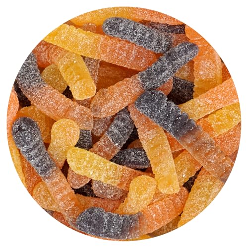 Sour Halloween Gummy Worms, 1 Pound Bulk Bag, Halloween Gummy Candy, Halloween Sour Candy, Gummies