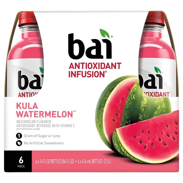 BaiFlavored Water, Kula Watermelon, Antioxidant Infused Drinks, 14 Fluid Ounce Bottle, 6 count