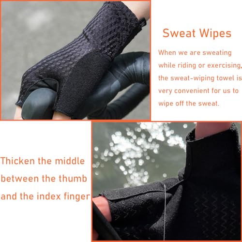 LJCUTE Fingerless Fishing Gloves for Men Women, Sun Protection & Breathable Cycling Gloves for Kayaking, Bike, Workout, Hunting - image 3