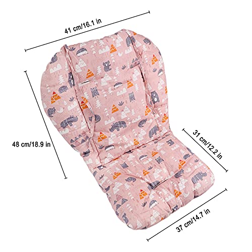 Image of High Chair Cushion, High Chair Cover Pad, High Chair Pad Cover, Light and Breathable, Soft and Comfortable, Make The Baby Sit More Comfortable (Pink Animal Print)