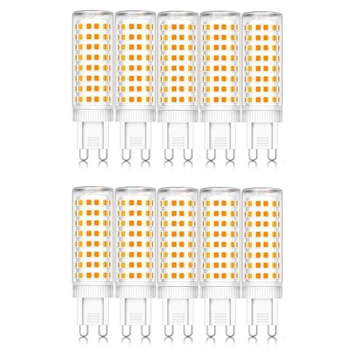 Bombillas LED G9 Foco LED G9 10W Equivalente 100W Sin parpadeo (CRI) 80 No regulable Para lámparas araña lámparas cristal lámparas techo lámparas mesa(Natural White 4000K,10PACK)