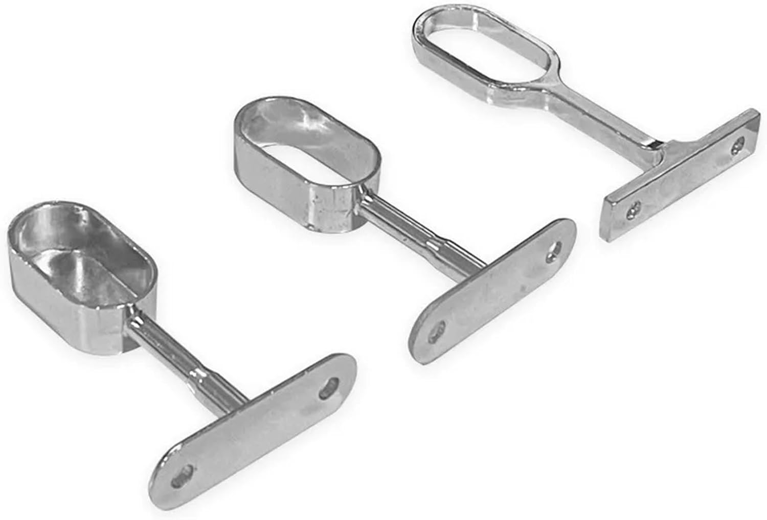 Closet Rod Brackets 20Pcs Zinc Alloy Oval Pipe Clothes Closet Rod Flange Holder Support Bracket for Closet Bathroom