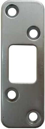 Round Corner Cerrojo placa de golpeo, 1-14" x 3-58", 2-12" de centro a centro, cromo satinado por Stone Harbor Hardware