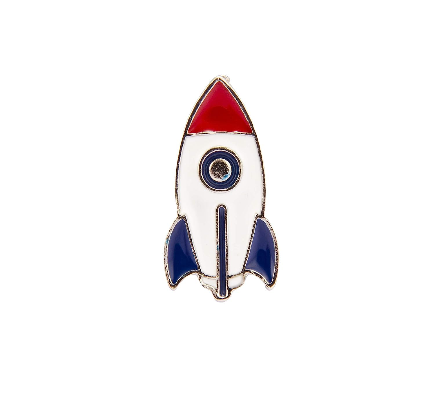 HATPIN COMPANY Retro Space Rocket Ship Hat Pin, Lapel Pin, Cap Badge Accessories for Men, Standard, Enamel, no gemstone