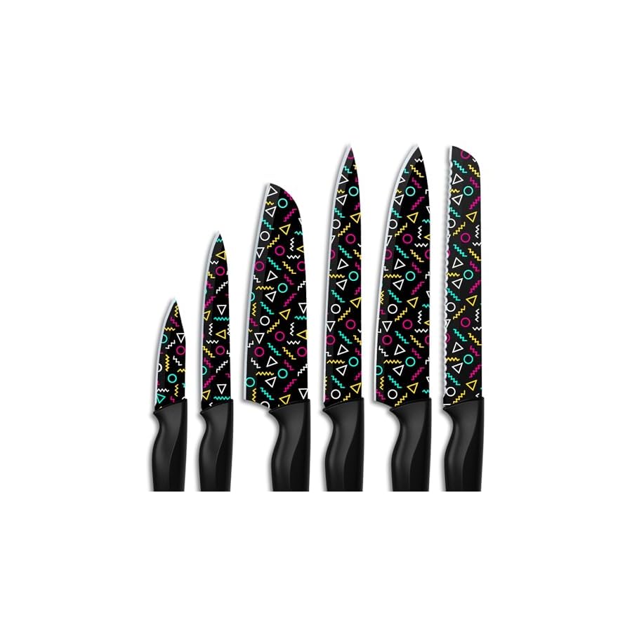 Astercook-Knife-Set-12-Pcs-Geometric-Figure-Kitchen-Knife-Set-6-Anti-Rust-Coating-Stainless-Steel-Kitchen-Knives-with-6-Blade-Guards-Dishwasher-Safe Astercook Knife Set, 12 Pcs Geometric Figure Kitchen Knife Set, 6 Anti-Rust Coating Stainless Steel Kitchen Knives with 6 Blade Guards, Dishwasher Safe