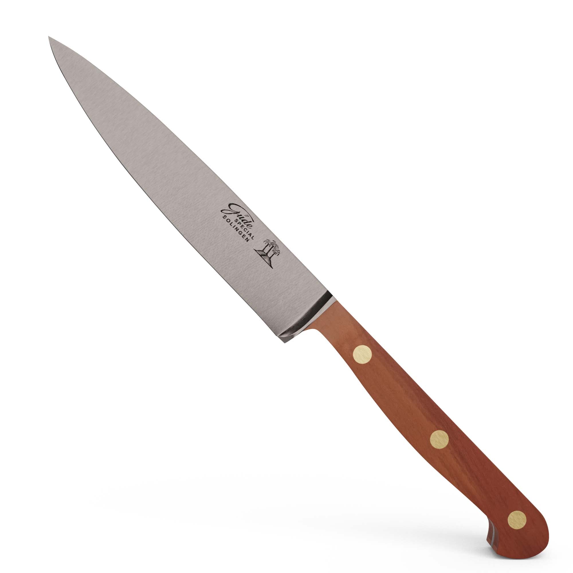 GÜDE Solingen Tradition - Spickmesser geschmiedet, 13 cm, Pflaumenholz, K.GÜDE, Office Messer, Handmade Germany, Braun