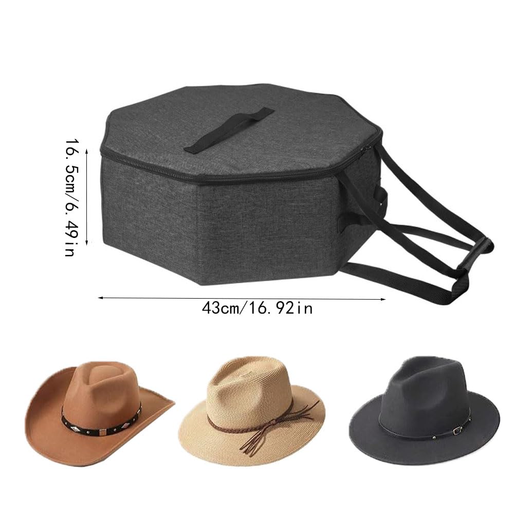 Boîte de rangement pour chapeau de cowboy en EVA résistant aux chocs - Sac de rangement pratique pour chapeau de cowboy - Étui de voyage portable
