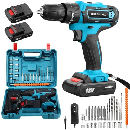 Blackultra Furadeira e Parafusadeira à Bateria 12V com 2 Baterias e Carregador, 2 Velocida...