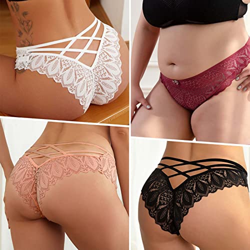 Getervb-5er-Tangas-Mujer-Pack-Bragas-Encaje-Mujer-Sexy-Braguitas-Culotte-Transparente-Elastica-Ropa-Interior-Femenina-Tangas