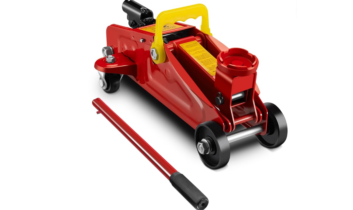 Cric Sollevatore Idraulico A Carrello Meccanico Per Auto 2 Tonnellate Altezza di Sollevamento 140-305mm Martinetto Sollevatore Con 4 Ruote Bidirezionali