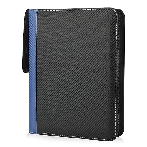 TCGUARD 9 Pockets Trading Card Binder with Sleeves Card Organizer 900 Double Sided Pocket PU Card Collection Binder Baseball Binder for Sports Card MTG TCG Yugioh Card (Blue)