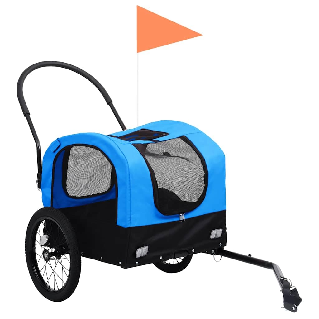 美品 多機能ペット用トレーラー＆ストローラー vidaXL 2-in-1 ペット用 自転車トレーラー＆ジョギング