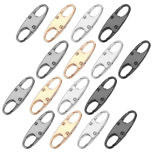 Oruola 16 Stück Schloss Rucksack,Zipper Clip,Reißverschluss Zipper,Clips für reissverschluss,Anti-Diebstahl Verschluss für Gepäck,Rucksack,Handtasche,Geldbörse,Reissverschluss(4 Farben)