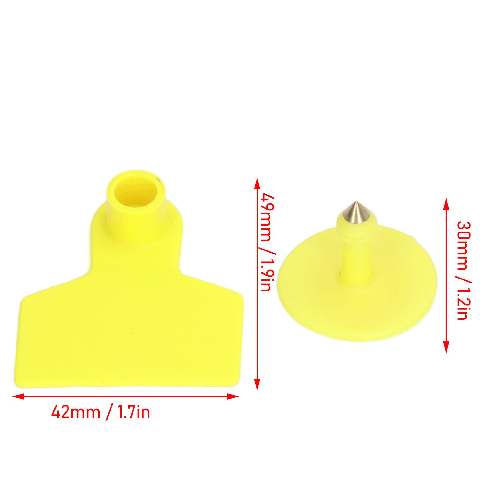 Pyhodi 100 Ensembles D'étiquettes d'oreille Vierges pour Bovins, étiquettes d'oreille de Bétail, étiquettes d'oreille Jaunes D'identification de Bétail, étiquettes de Marqueur de Boucle