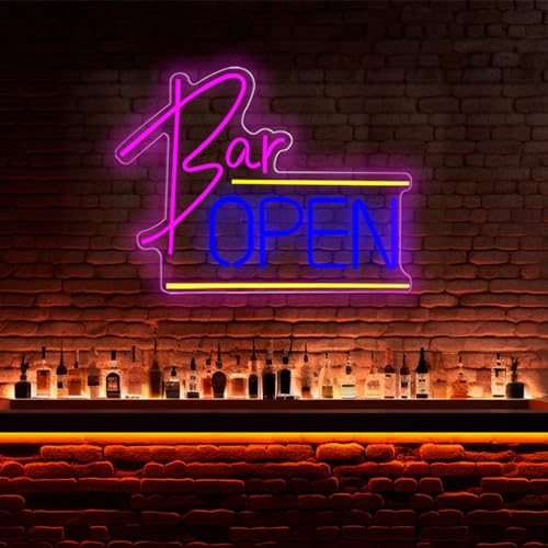 DAKABUKA Segno al neon, decorazione da parete, luce neon, luci LED alimentate tramite USB, per bar, salone, negozio, club, open sign per decorazione da parete, 41 x 31 cm, acrilico, moderno, targa a