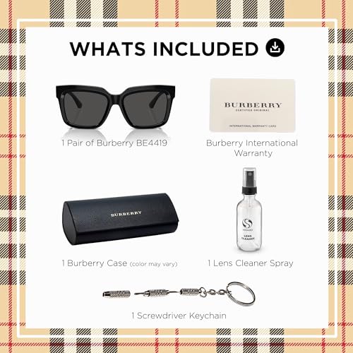 BURBERRY BE4419 Square Shape Acetate Sunglasses with eSHADES Luxury Eyewear Kit Bundle3