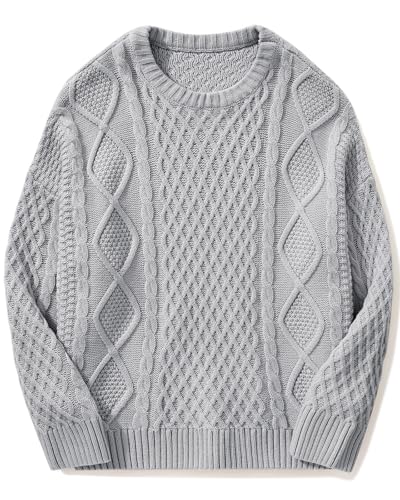 SUUKSESS Women Oversized Cable Knit Sweater Fall...