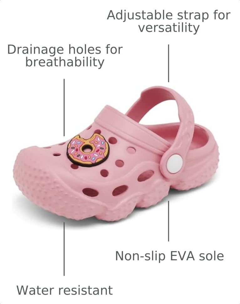 Image of INMINPIN Kids Girls Boys Clogs Garden Shoes Toddler Slides Sandals Children Water Shower Beach Pool Slippers Indoor Outdoor