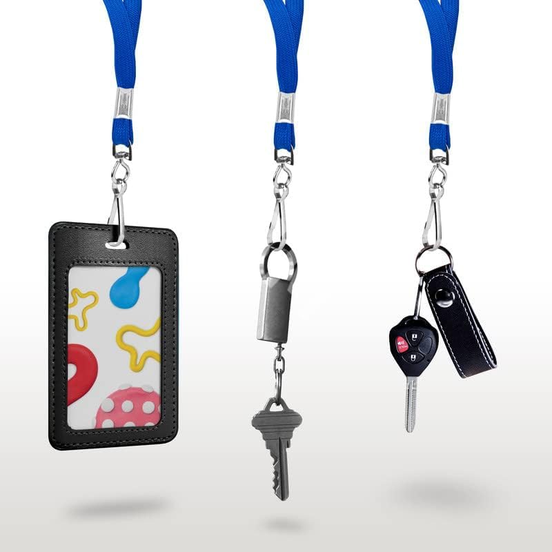 Image of Tubeless Flat Lanyard ID Badge Lanyards with Swivel J-Hook for ID Name Tags and Badge Holders