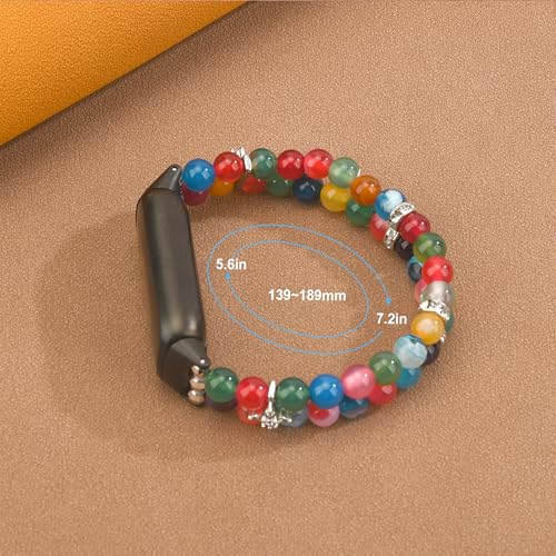 Image of Wongeto Compatible with Fitbit Luxe Bands,Fashion Handmade Elastic Stretch Pearl Bracelet Women Replacement Strap for Fitbit Luxe accssorises