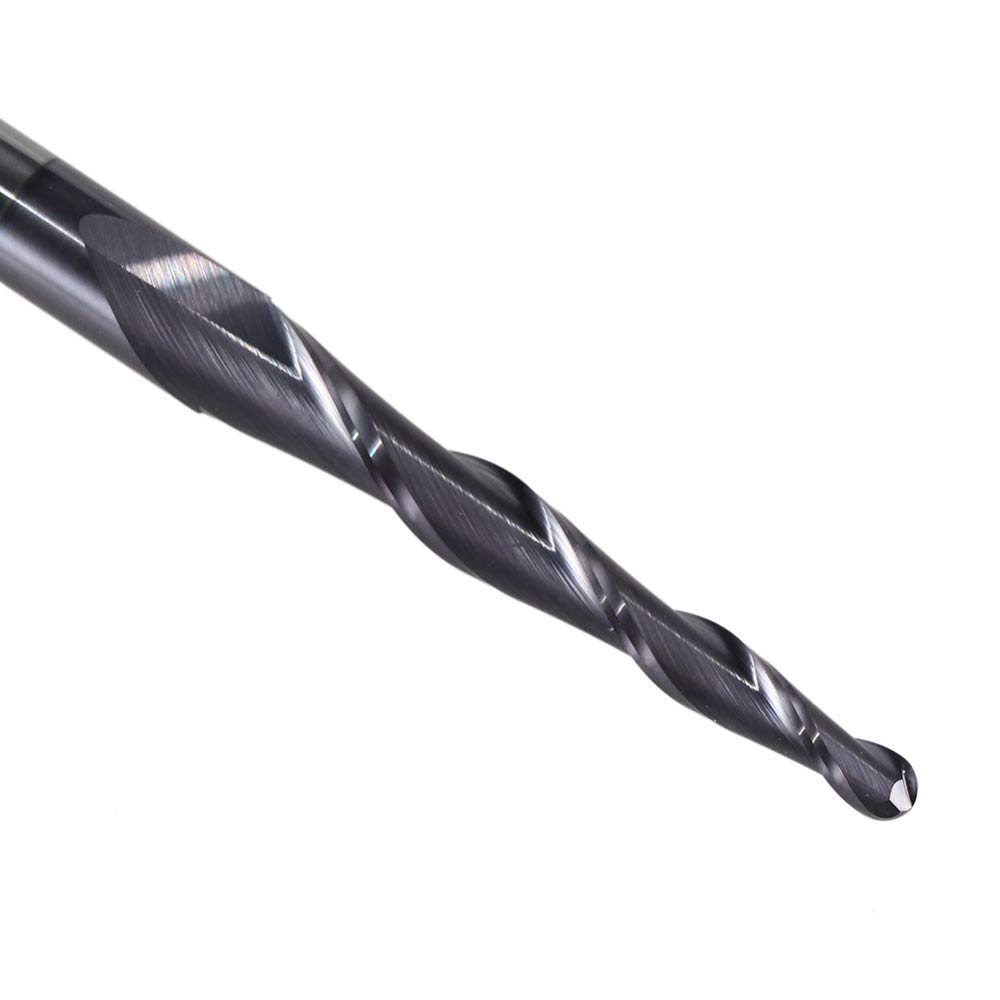 Stożkowy frez końcowy, Frez stożkowy z węglika spiekanego 3,175-8 mm R0,25-R2 Frez CNC Drewno Metal(R1.5-47-D8-TiAlN)