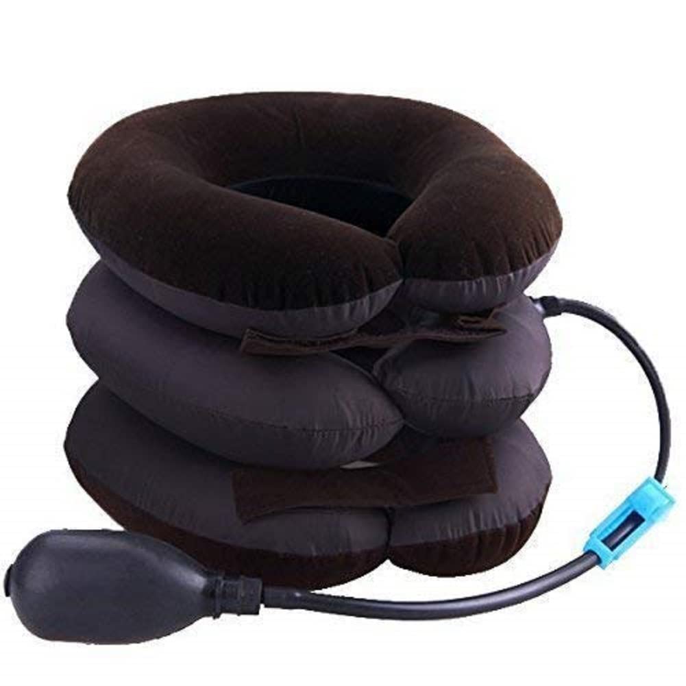 dazvi || health care cervical neck traction air bag with 3 layer inflatable pillow || for neck support and relaxation || (multi color)