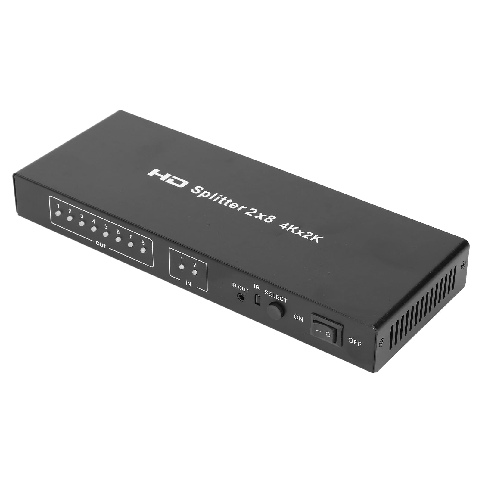 Splitter HDMI 2 in 8 uscite, splitter HDMI 4K, selettore di video con telecomando, splitter HDMI per proiettore, computer, PC, laptop, TV (EU)