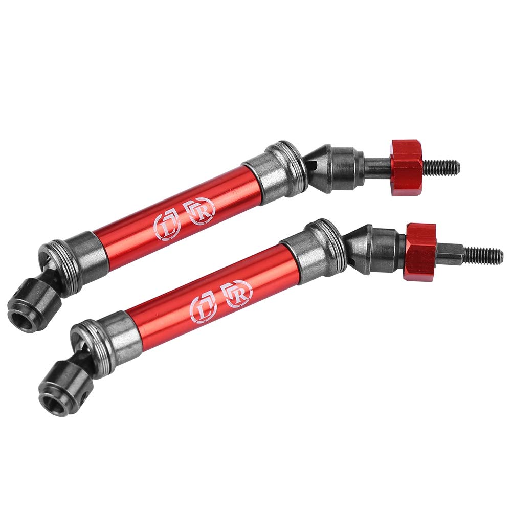 2PCS 1/10 RC Car Front Drive Shaft CVD Axle Spare Parts Compatible With Slash 4X4 RC Truck Accessory( Red)
