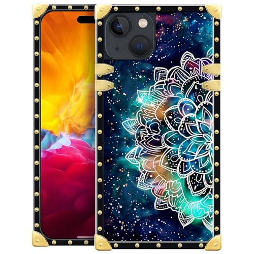 WANKBLC Compatible with iPhone 15 Case, Starry Sky Colourful Mandala Luxury Golden Decoration for Girl Women Soft TPU Shockproof Protective Hard PC Back for iPhone 15 - image 1