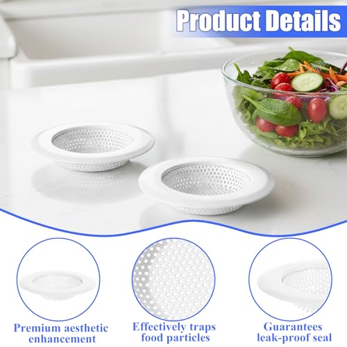 Coladores para fregadero de acero inoxidable 2 piezas blanco miniatura 5